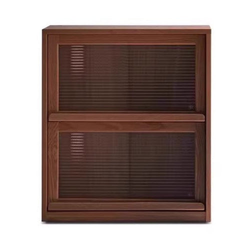 Black Walnut, Oak Solid Wood Low Bookcase, Modern Modular Storage Shelf Cabinet
