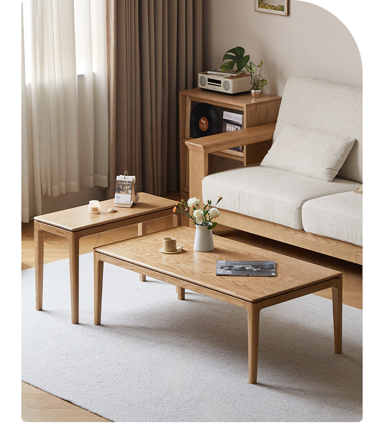 Red Oak, Ash Solid Wood Combination Coffee Table