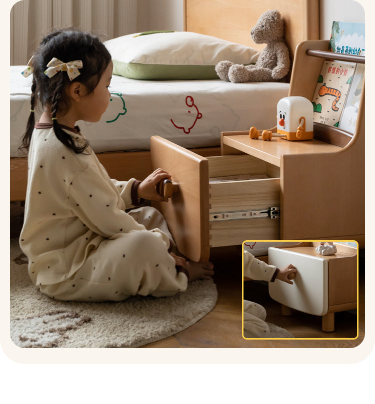 Beech Solid Wood Children's Nightstand.