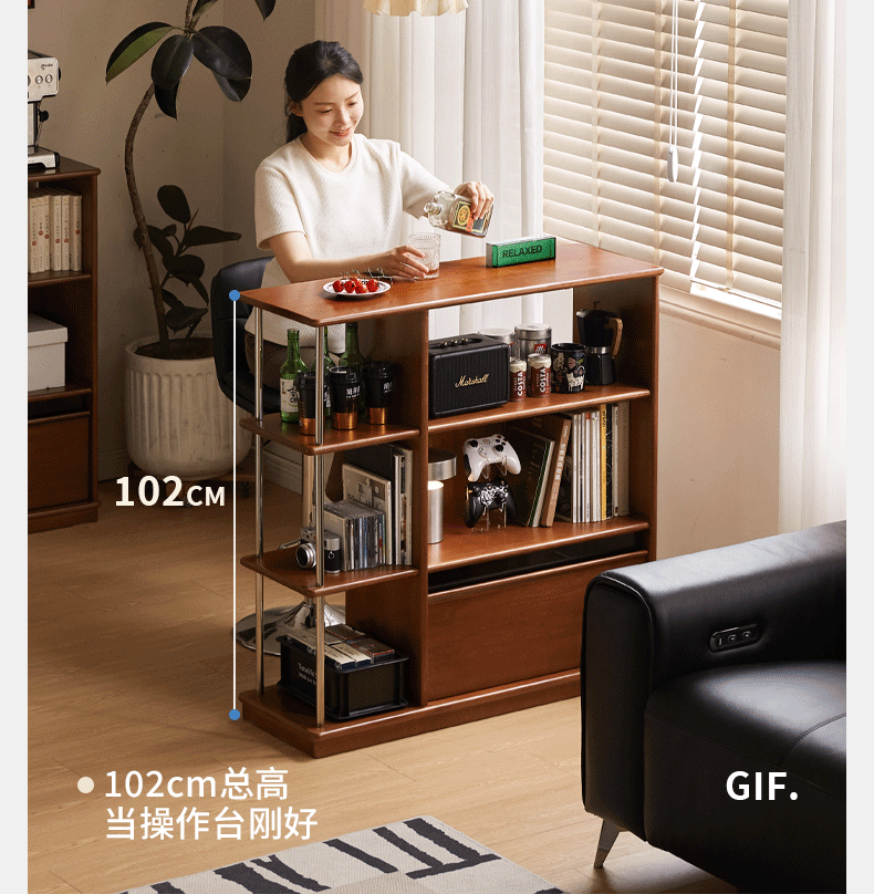 Poplar Solid Wood Bauhaus Style Bookcase