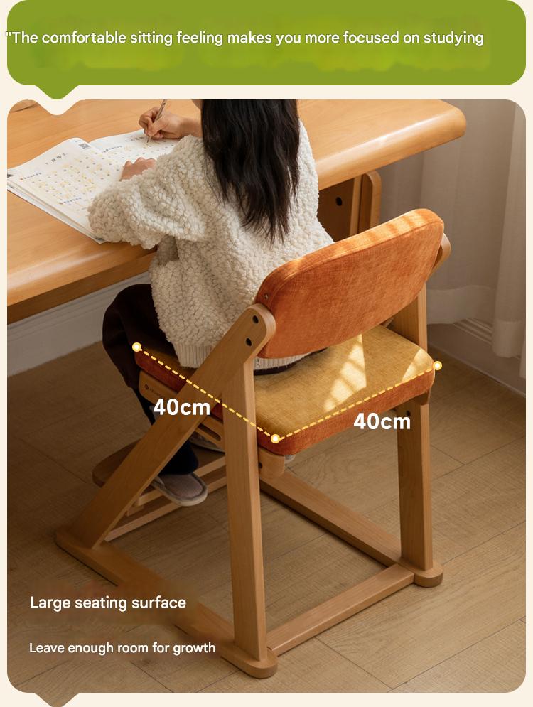 Beech Solid Wood Children's Study Chair.