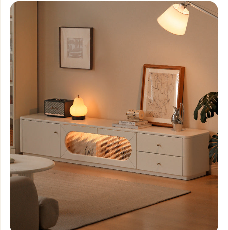 Poplar Solid Wood TV Cabinet Floor-Standing Low Cabinet.