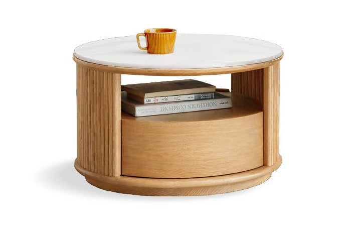 Rock plate coffee table Oak solid wood"