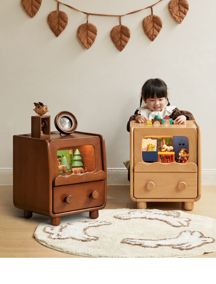 Beech, Poplar Solid Wood Children's Nightstand.