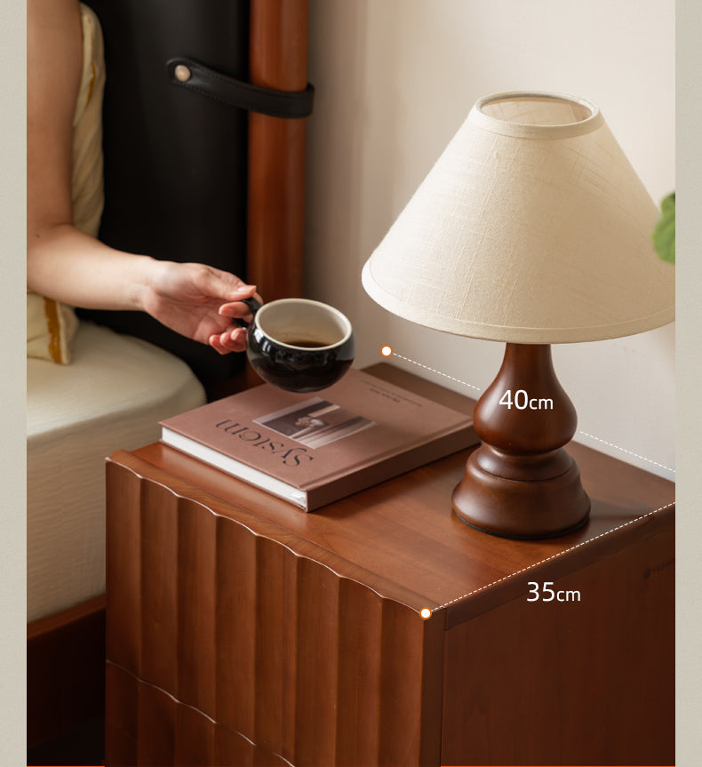 Poplar, Black Walnut Solid Wood Antique Style Nightstand