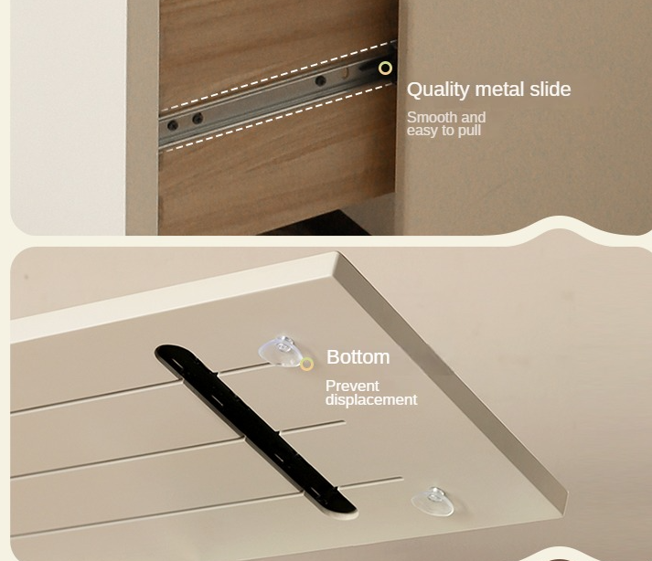 Solid Rubberwood Cream Style Dressing Table Integrated Drawer.