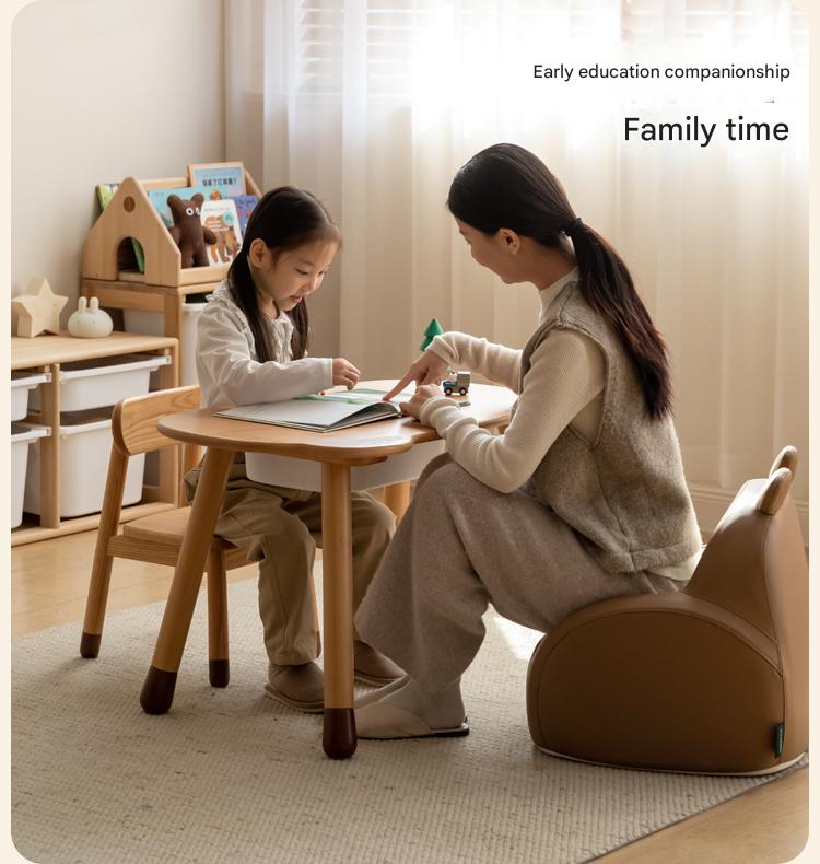 Beech Solid Wood Handmade Children's Table.
