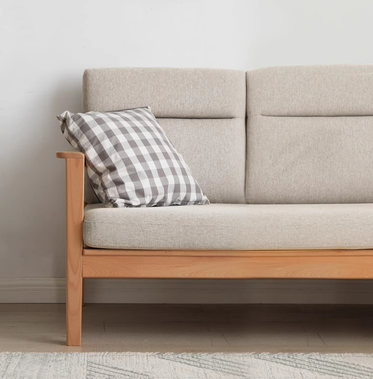 Beech Solid Wood Armchair Modern Minimalist)