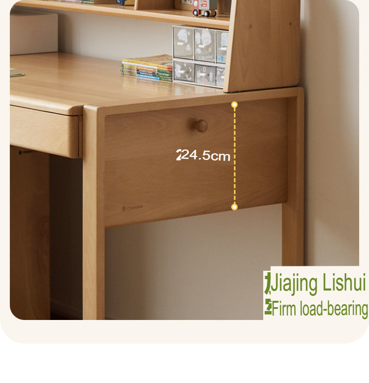 Beech Solid Wood Desk Can Be Lifted and Adjusted
