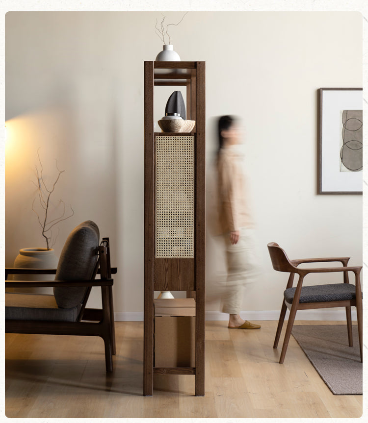 Black Walnut Solid Wood Bookshelf Display Cabinet Simple Bookcase
