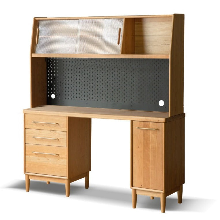 Cherry, Oak Solid Wood, Solid RubberWood Japanese Style Buffet Cabinet