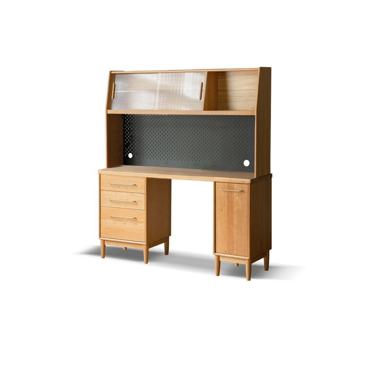 Cherry, Oak Solid Wood, Solid RubberWood Japanese Style Buffet Cabinet