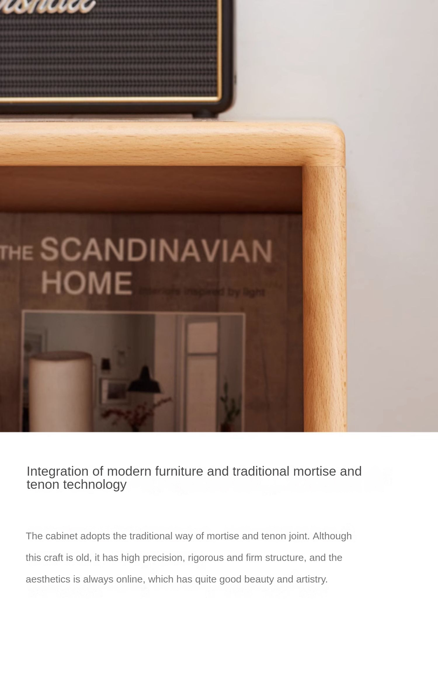 Beech Solid Wood Small Bookshelf Side Cabinet