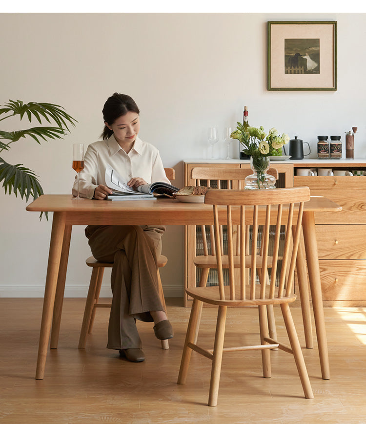 Solid Rubberwood Modern Dining Table.