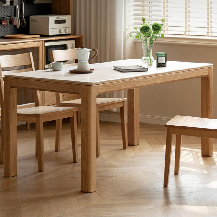 Ash, Oak Solid Wood Modern Rock Dining Table