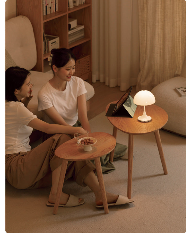 Solid Rubberwood, Oak Solid Wood Small Nordic Side Table