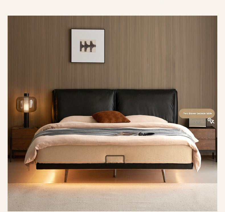 Suspension Technology Fabric Bed,Leather Bed with Light