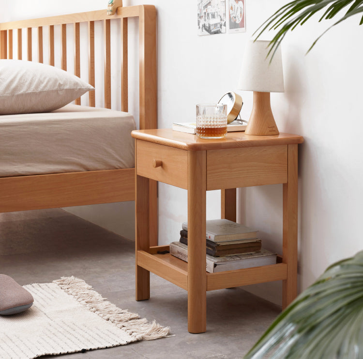 Beech Solid Wood Nightstand.
