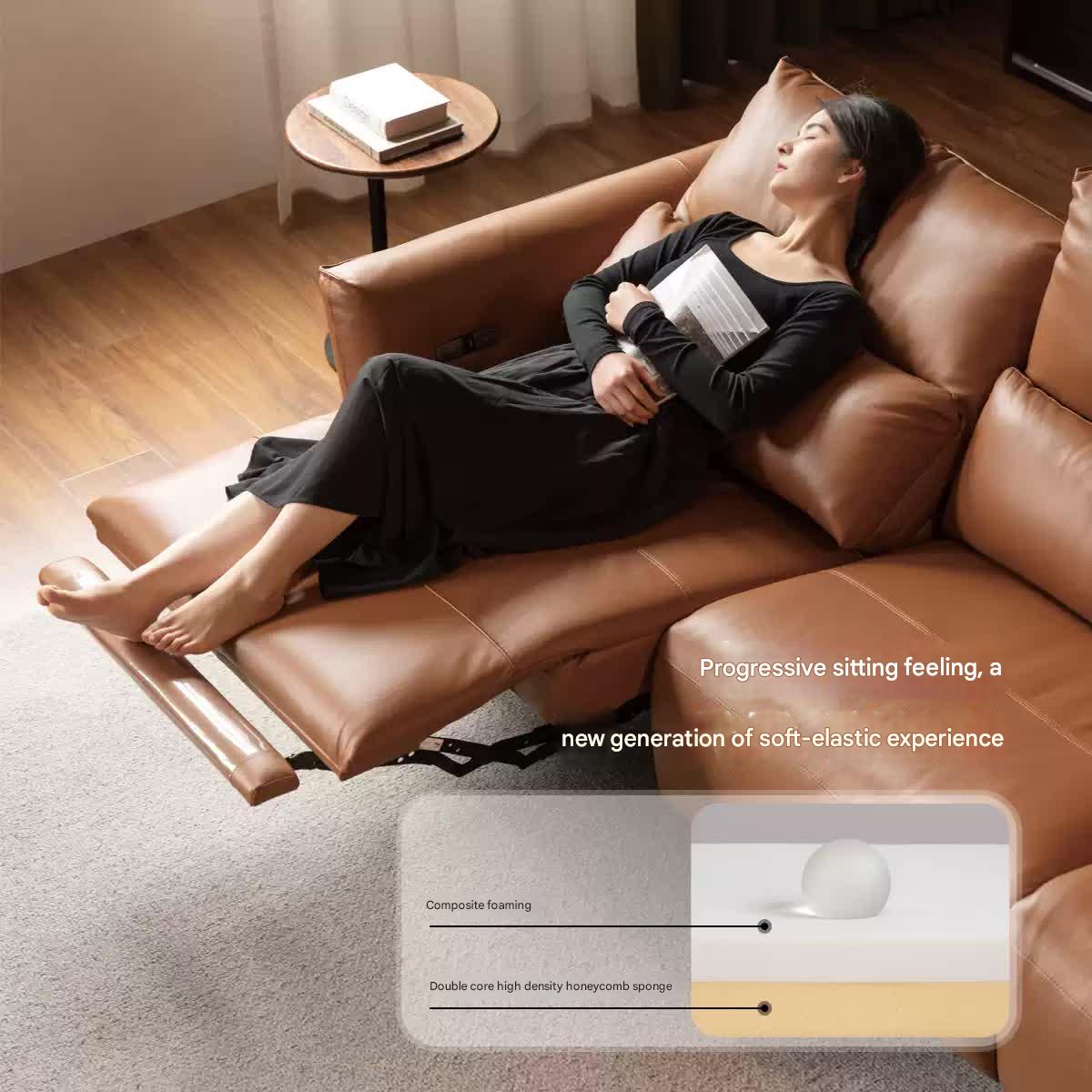 Genuine Leather Electric high back Sofa