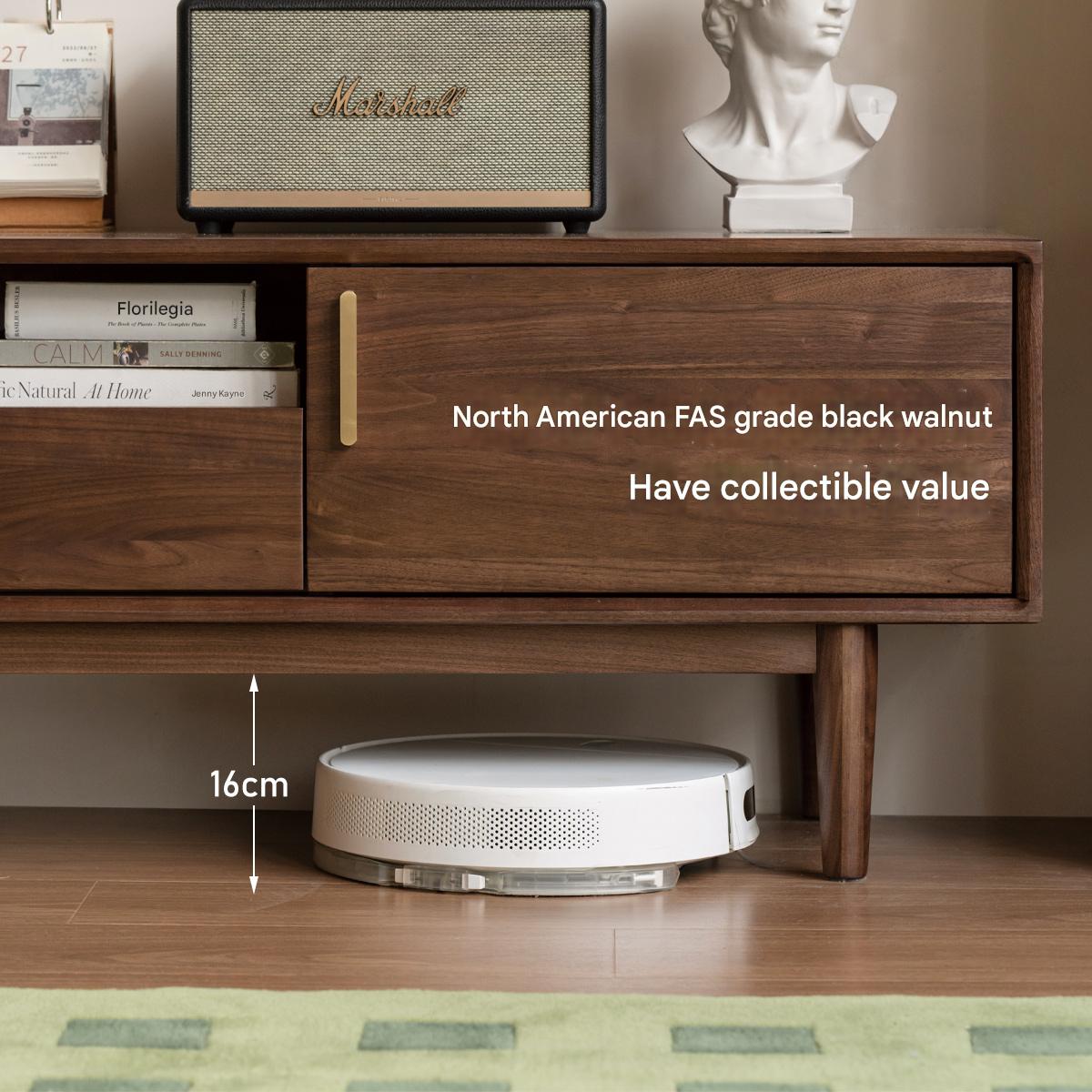 Black Walnut Solid Wood TV Stand Cabinet