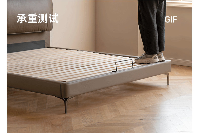 Genuine Leather Bed Light Luxury Cowhide Bed