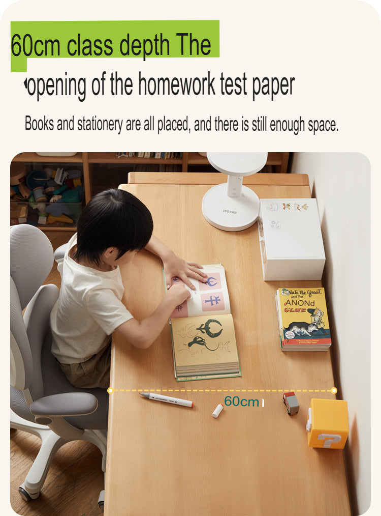 Beech Solid Wood Desk Can Be Lifted and Adjusted