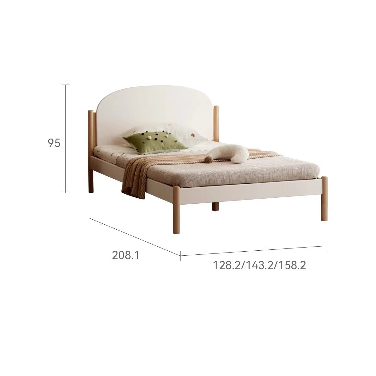 Poplar solid wood children's bed boy girl<
