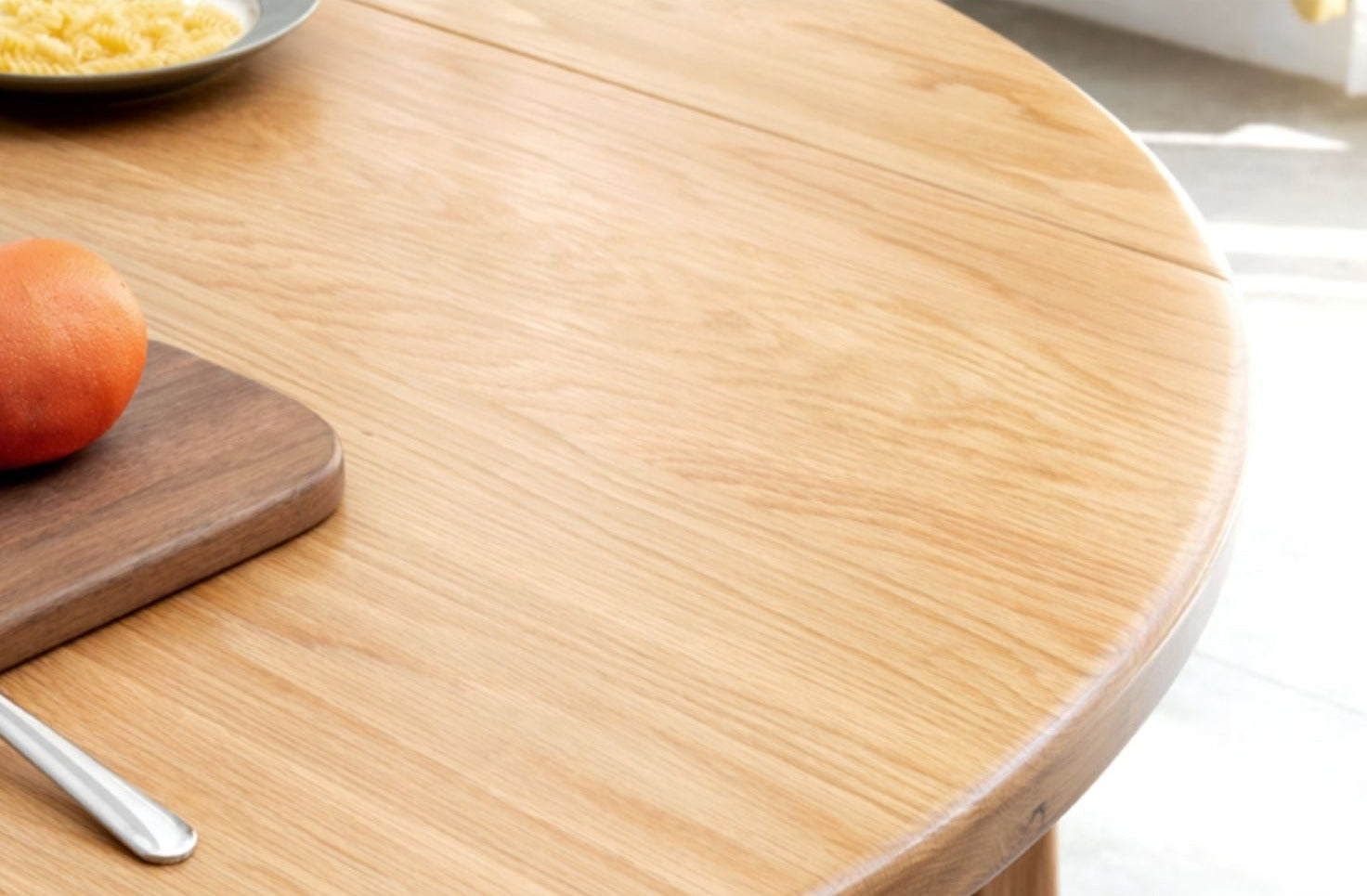 Oak solid wood folding dining table small apartment"