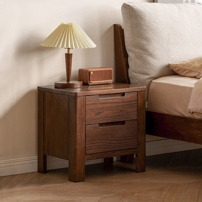 Oak Solid Wood Nordic Style Nightstand.