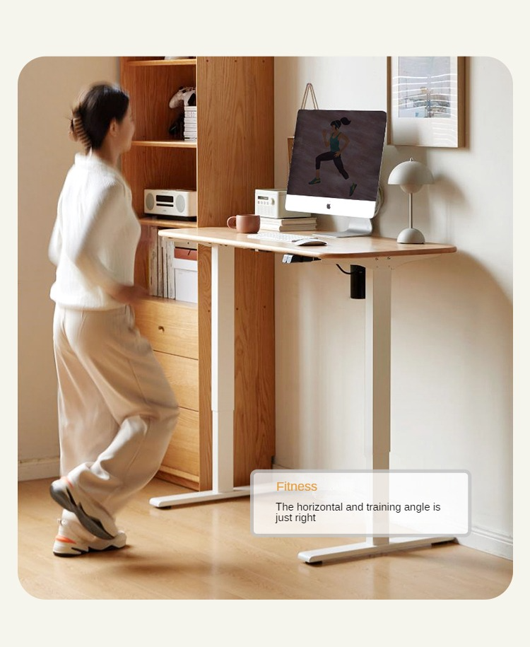 Beech Solid Wood Smart Electric Lifting Standing Desk