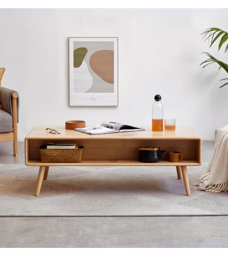 Beech Solid Wood Coffee Table Nordic Simple.