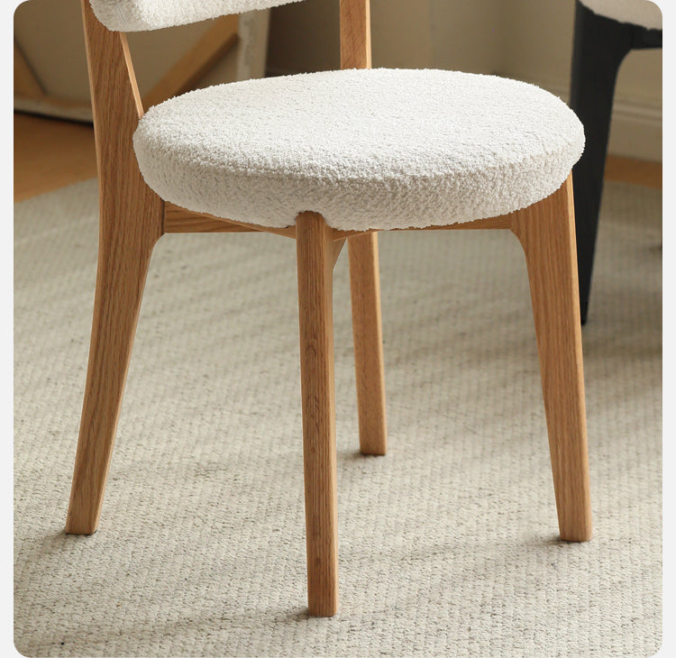 Oak Solid Wood Modern Velvet Soft Makeup Stool