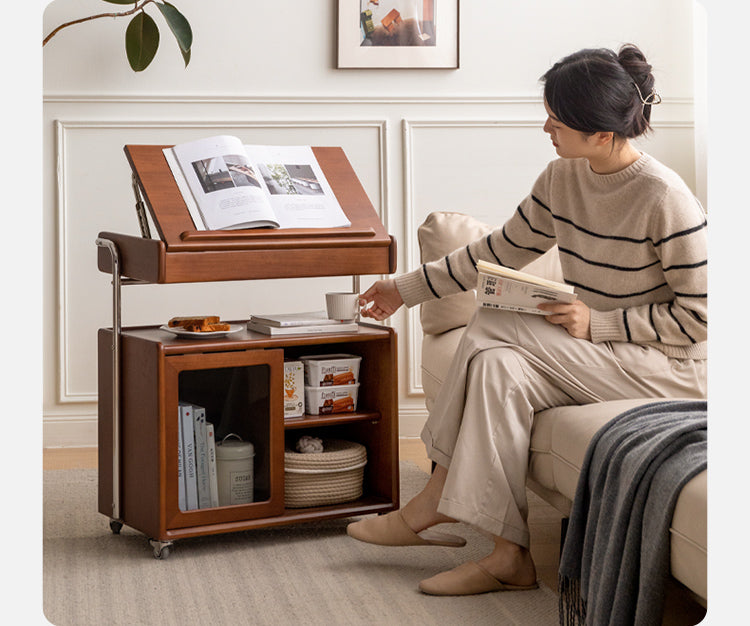 Poplar, Oak Solid Wood Side Table.