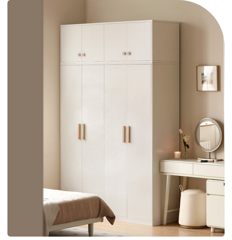 Pine Solid Wood Wardrobe Cream Style.