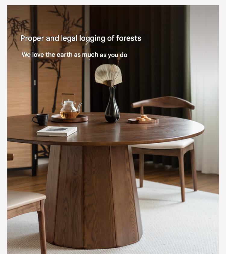 Ash, Black Walnut Solid Wood Modern Large Dining Table