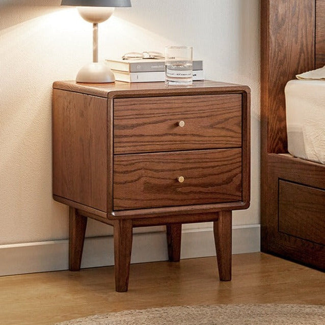 Oak Solid Wood Nordic Nightstand.