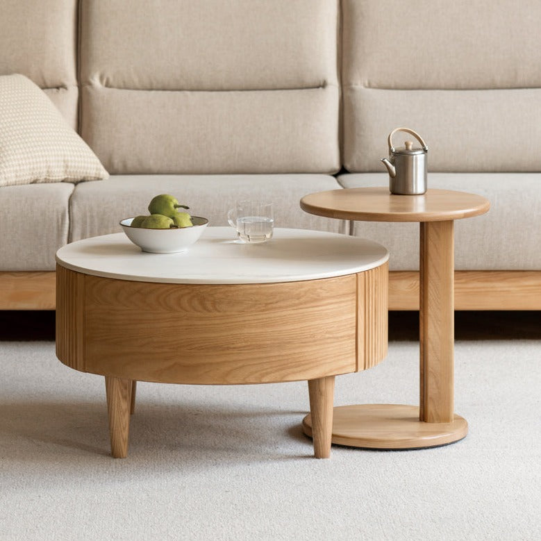 Ash Solid Wood Rock Plate Coffee Table