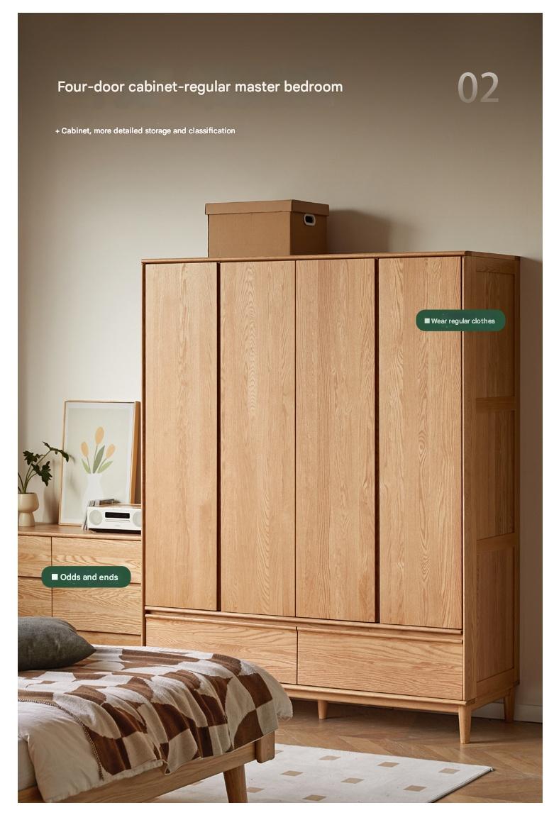 Oak Solid Wood Modern Wardrobe.