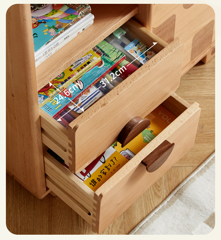 Beech Solid Wood Floor Children's Bookcase
