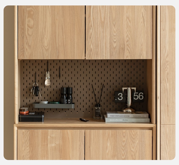 Ash, Oak Solid Wood Shoe Cabinet, Entrance Cabinet Combination Storage