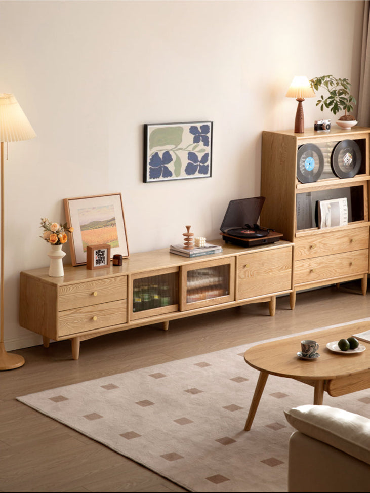 Ash Solid Wood Modern TV Cabinet