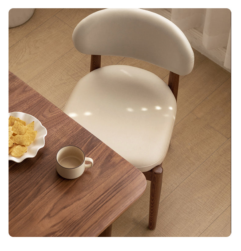 Black Walnut, Ash Solid Wood Modern White Soft Makeup Chair