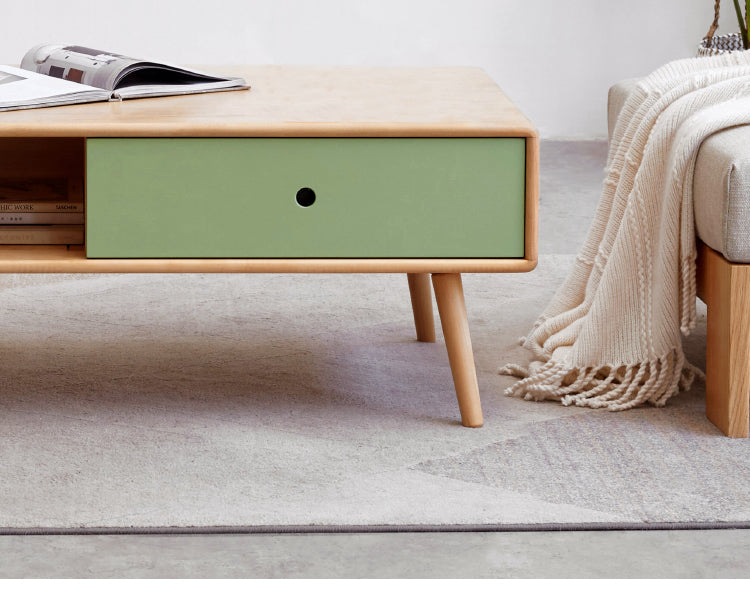 Beech Solid Wood Coffee Table Nordic Simple.