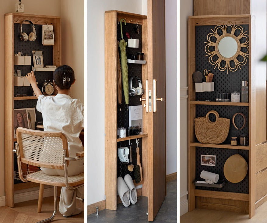 Oak Solid Wood Ultra-thin DIY Side Cabinet