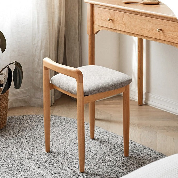 Oak, Beech, Cherry Solid Wood Makeup Stool Chair