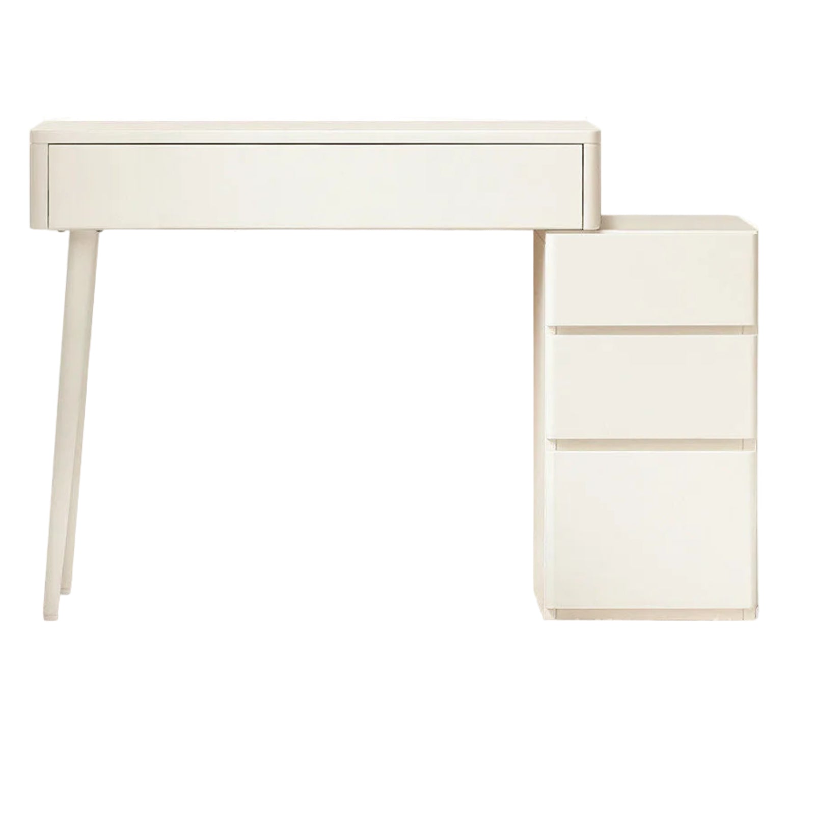 Solid RubberWood Telescopic Vanity Table + LED Makeup Mirror