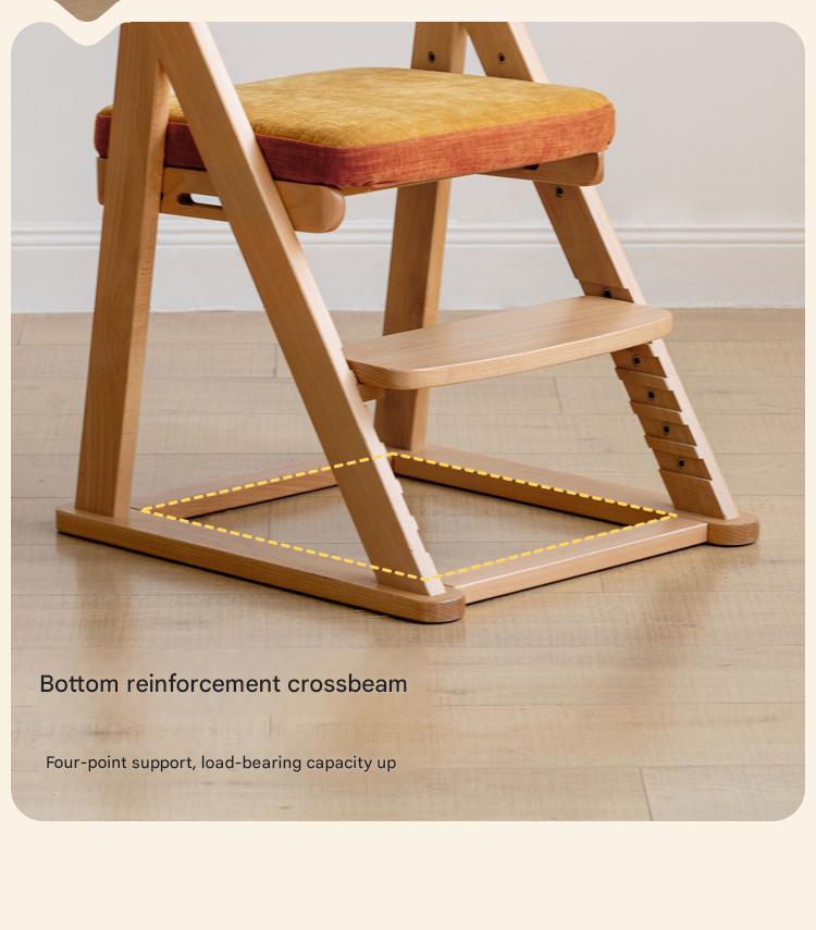 Beech Solid Wood Children's Study Chair.