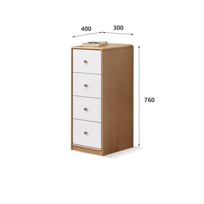 Oak, Beech solid wood side cabinet, multi-functional storage+