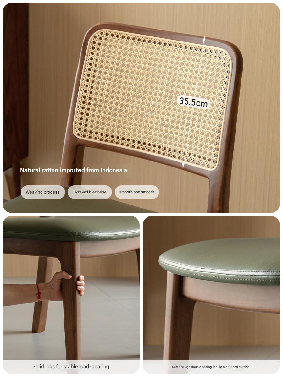 4 pcs Black Walnut, Oak Solid Wood Dining Chair