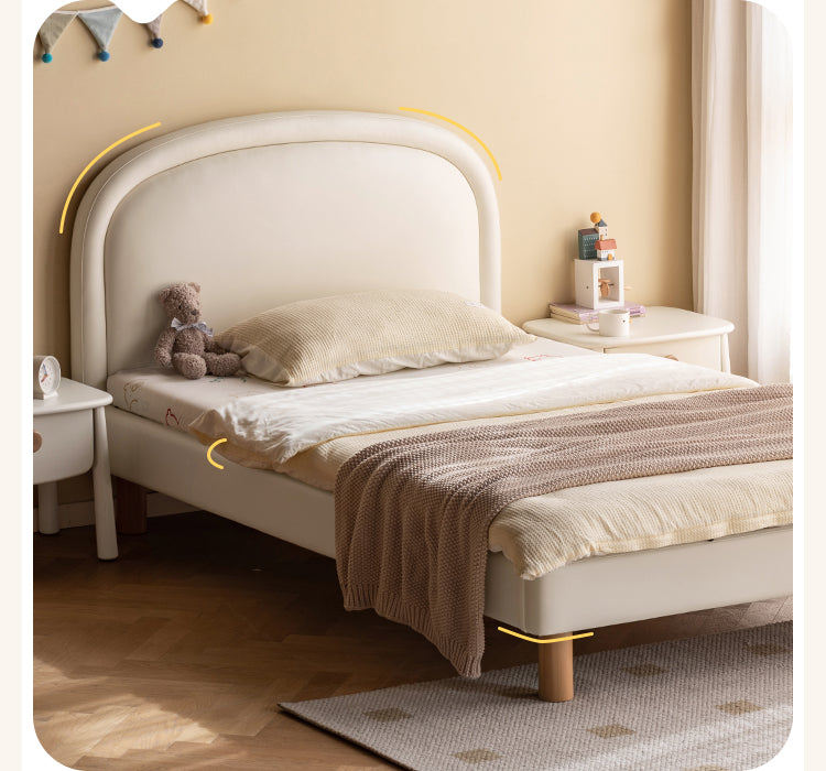 Cream style Organic Leather kid's Bed<